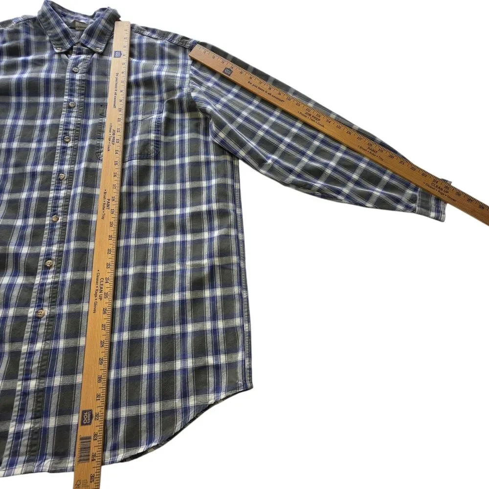 Carhartt Vintage Button Down Men XL Tall Rugged Outdoor Cotton Shirt Made n USA